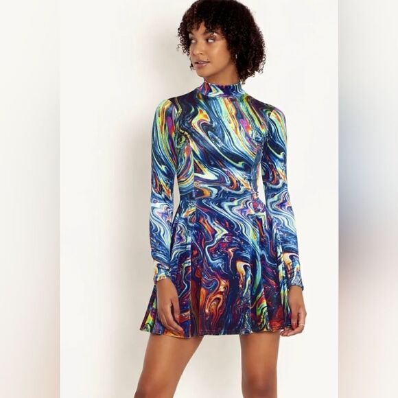 Blackmilk - XXL I BLEED GASOLINE VELVET LONG SLEEVE EVIL MINI DRESS - Picture 10 of 10
